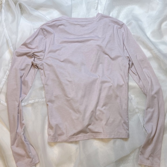 Athleta Essence Twist Light Pink Long Sleeved Top - Picture 9 of 10